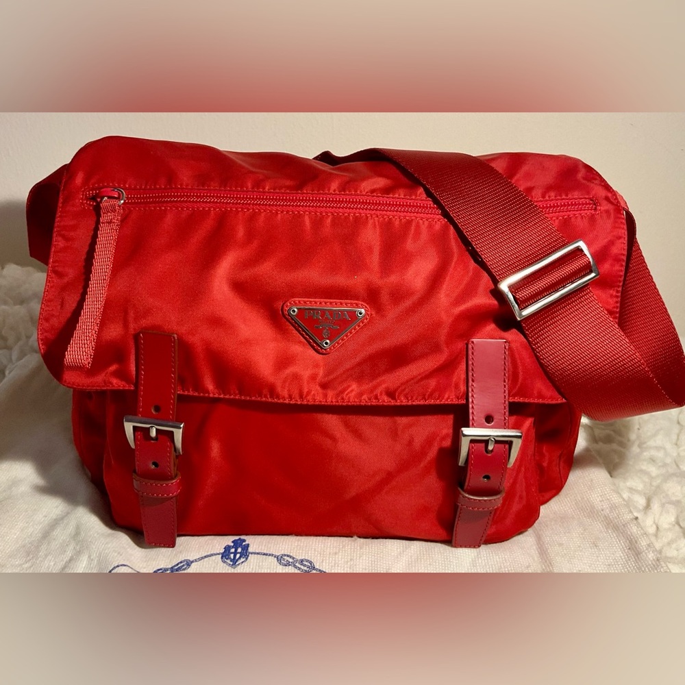 Prada Red Messenger Bag